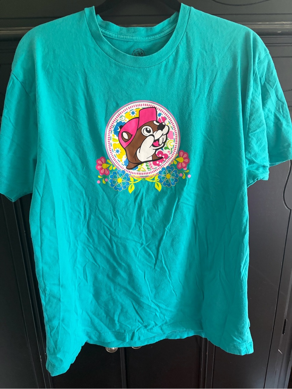 Women’s Teal Short-Sleeve Graphic Tee with Floral Mascot
